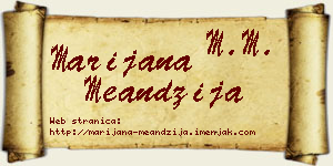 Marijana Meandžija vizit kartica